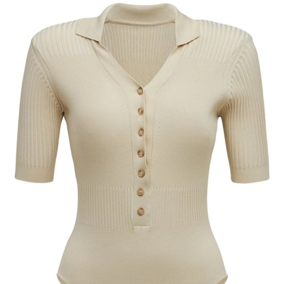 Jacquemus LE BODY YAUCO KNIT POLO BODYSUIT